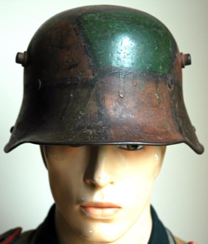WW1 GERMAN M 17 CAMO STAHLHELM - GERMAN HELMET