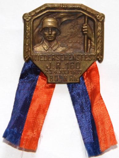 WEIMAR PERIOD - WIEDERSEHANSFEST J.R.160 - 1927 BONN Rh DAY BADGE