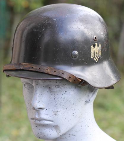 GERMAN M35 SINGLE DECAL HEER HELMET - ORIGINAL PARADE FINISH - COMPLETE