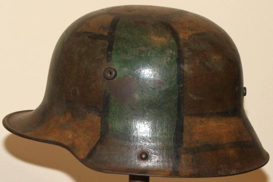 WW1 GERMAN TORTOISE CAMO STAHLHELM - NAMED