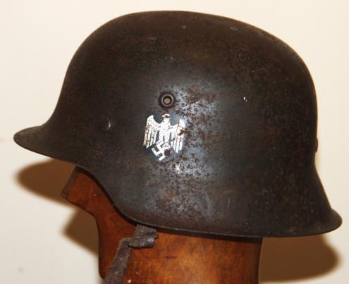 GERMAN M42 HEER SINGLE DECAL HELMET - NAMED