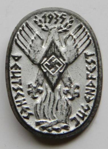 GERMAN WW2 HJ 1935 JUGENDFEST BADGE 
