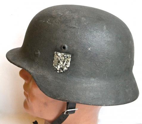 GERMAN WW2 ARMY M35 DOUBLE DECAL HELMET- ZIMMERIT CAMO