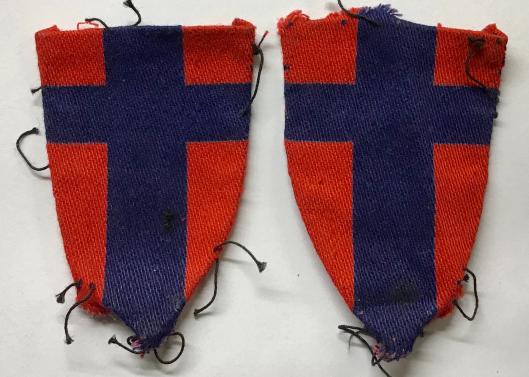 8TH INFANTRY DIVISION PATCH PAIR - REMOVED FROM UNIFORM- ATTRIBUTED