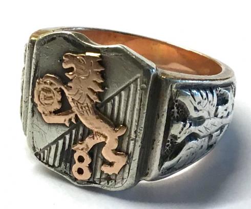 POLISH WW2 - 8TH INFANTRY BRIGADE - SILVER/GOLD RING