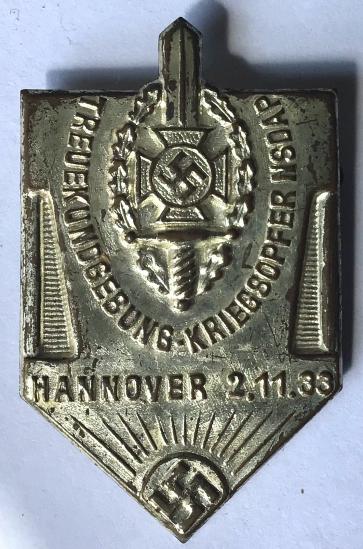 GERMAN 3RD REICH NSDAP 1933 VETERANS DAY BADGE