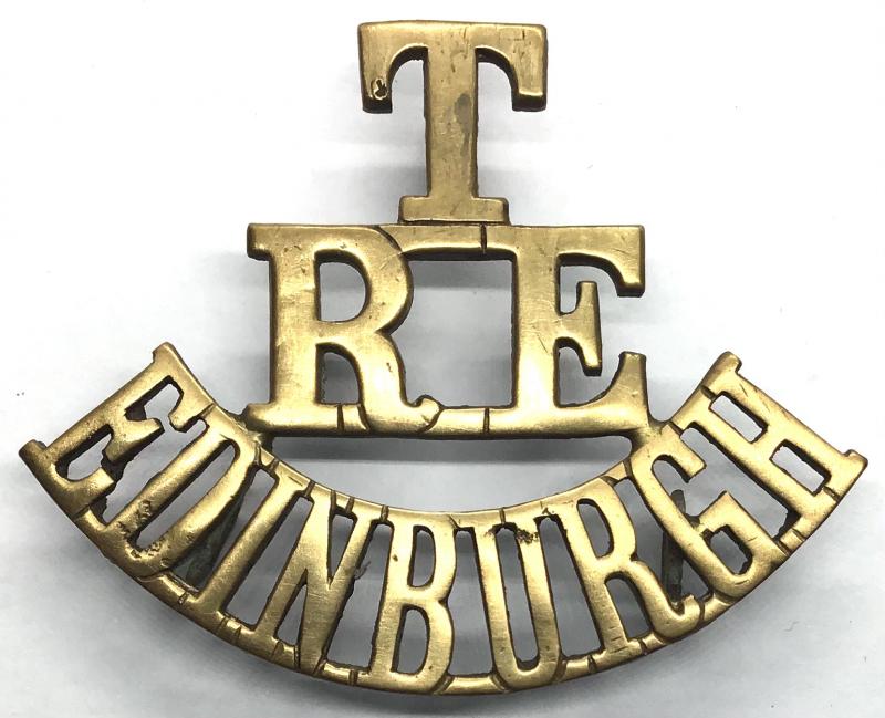 WW1 T. RE. EDINBURGH BRASS SHOULDER TITLE
