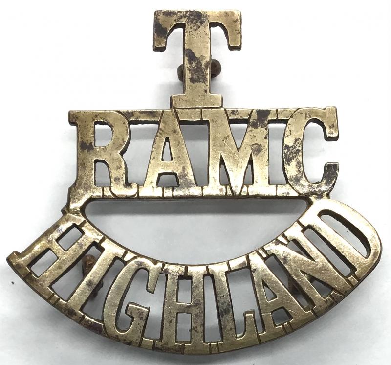WW1 - T. RAMC. HIGHLAND SHOULDER TITLE