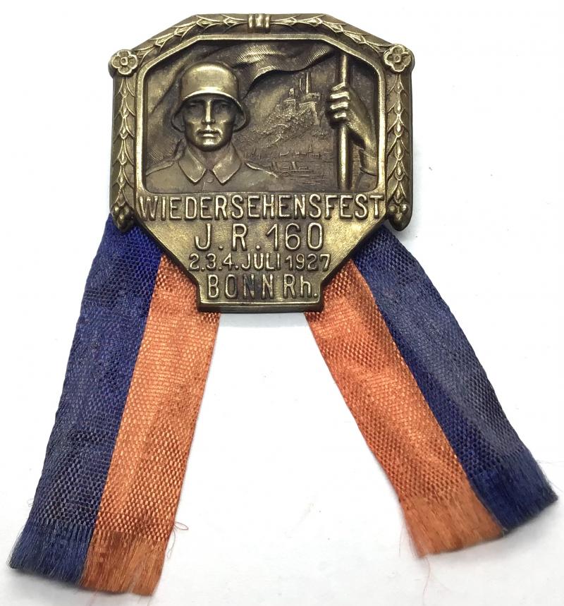 GERMAN 1927 BONN VETERAN REUNION FESTIVAL DAY BADGE