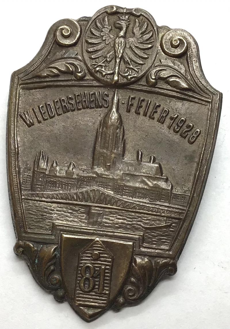 GERMAN 81 RGT. WIEDERSENHAM 1928 DAY BADGE