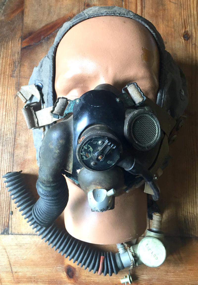 BRITISH M TYPE 1955 DTD. OXYGEN MASK & FLYING HELMET