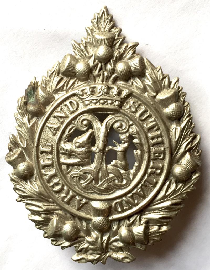 WW 1 ARGYLL & SUTHERLAND HIGHLANDERS CAP BADGE