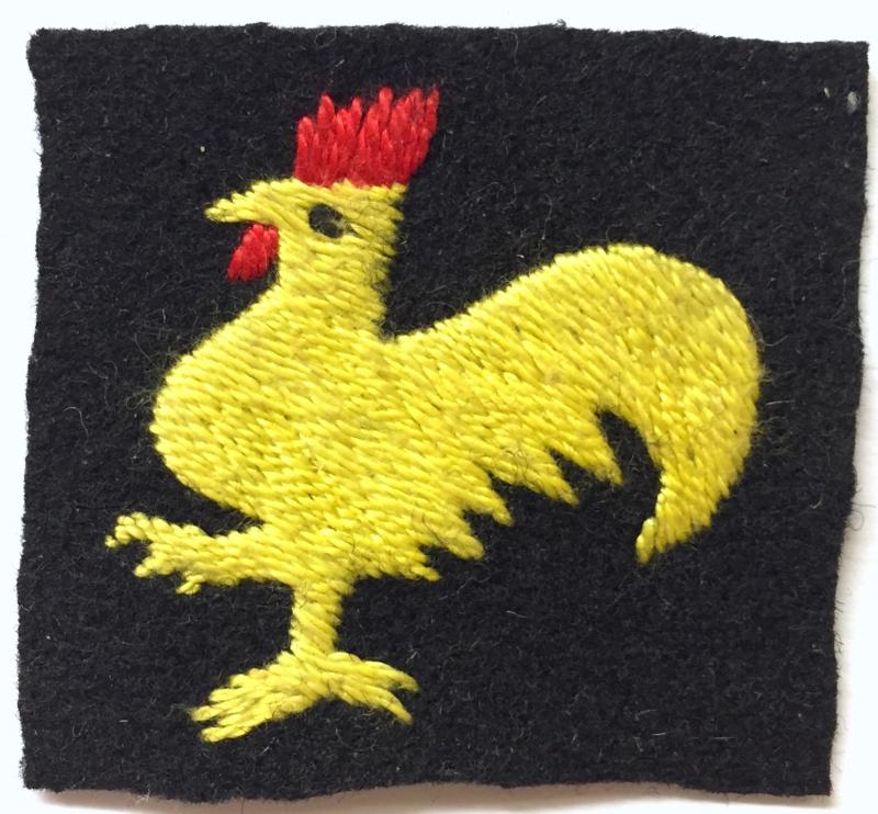 WW2 - 40TH INFANTRY DIVISION ( inc Argylls ) EMBROIDERED COCKEREL SLEEVE BADGE