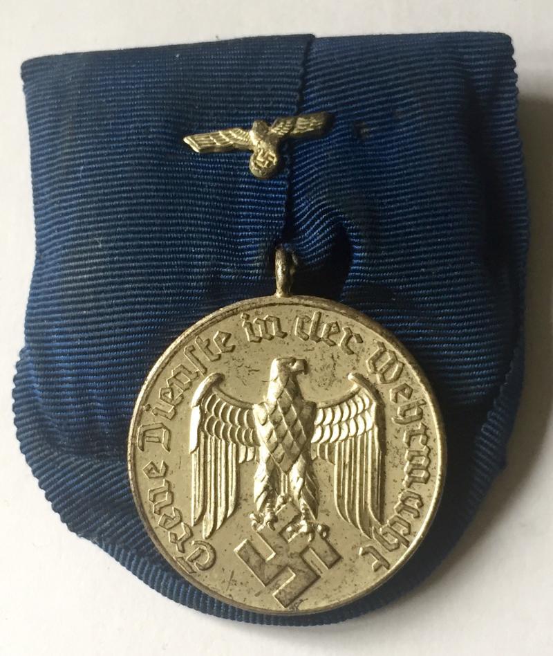 GERMAN WW2 ARMY 4 YEAR SERVICE MOUNTED MEDAL