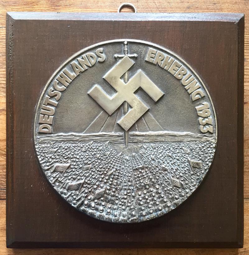 DEUTSCHLANDS ERHEBUNG 1933 SS RELATED PLAQUE