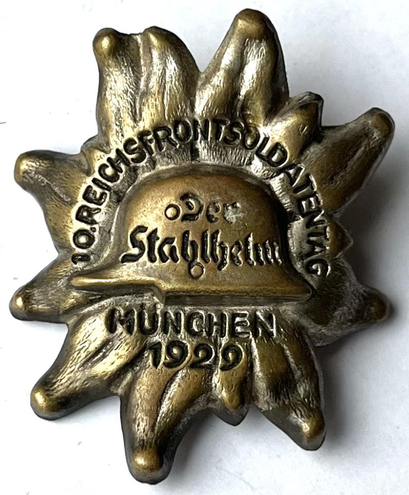 WW2 GERMAN STAHLHELM BUND EDELWEISS BADGE