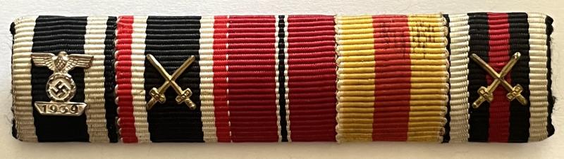 GERMAN MEDAL BAR OF 5 - INC. SPANGE TO THE IRON CROSS