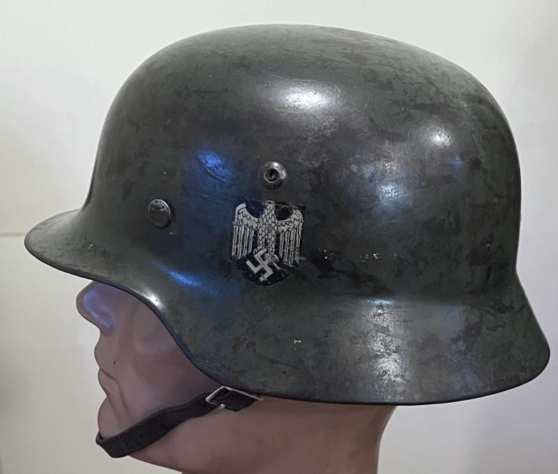 WW2 M35 ARMY (HEER) APPLE GREEN  SINGLE DECAL M35 HELMET- SE 66.