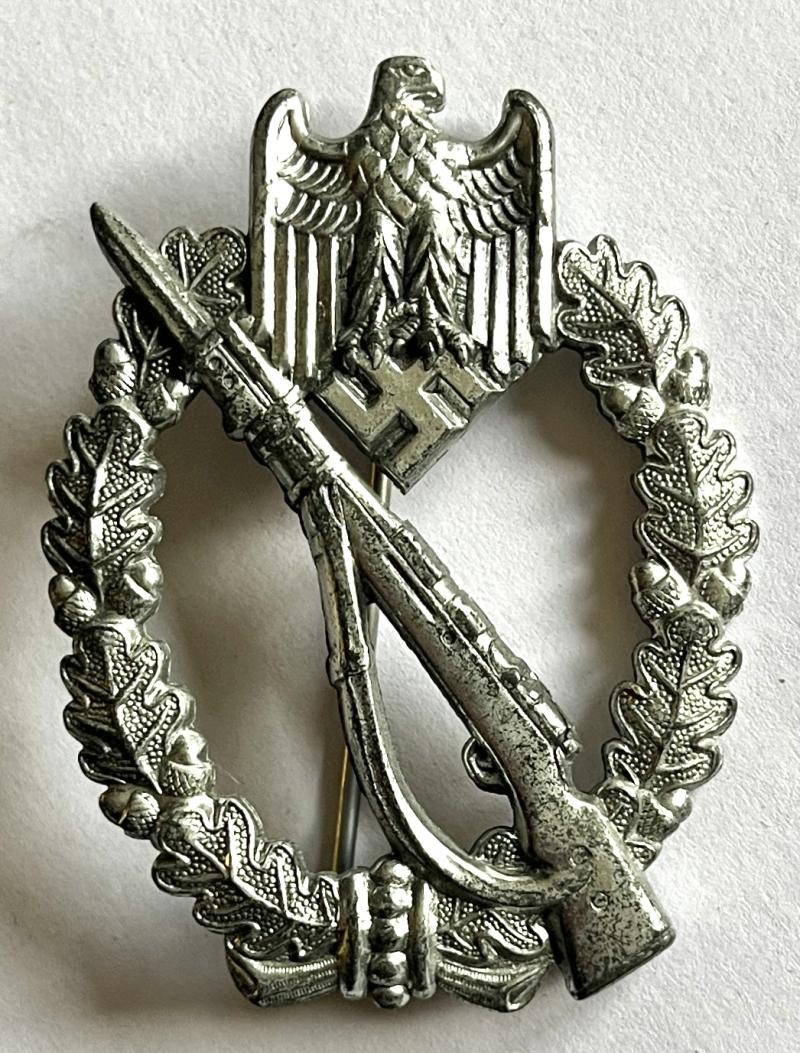 WW2 GERMAN INFANTRY ASSAULT BADGE SILVER AWARD BY JOSEF BERGS & Co.
