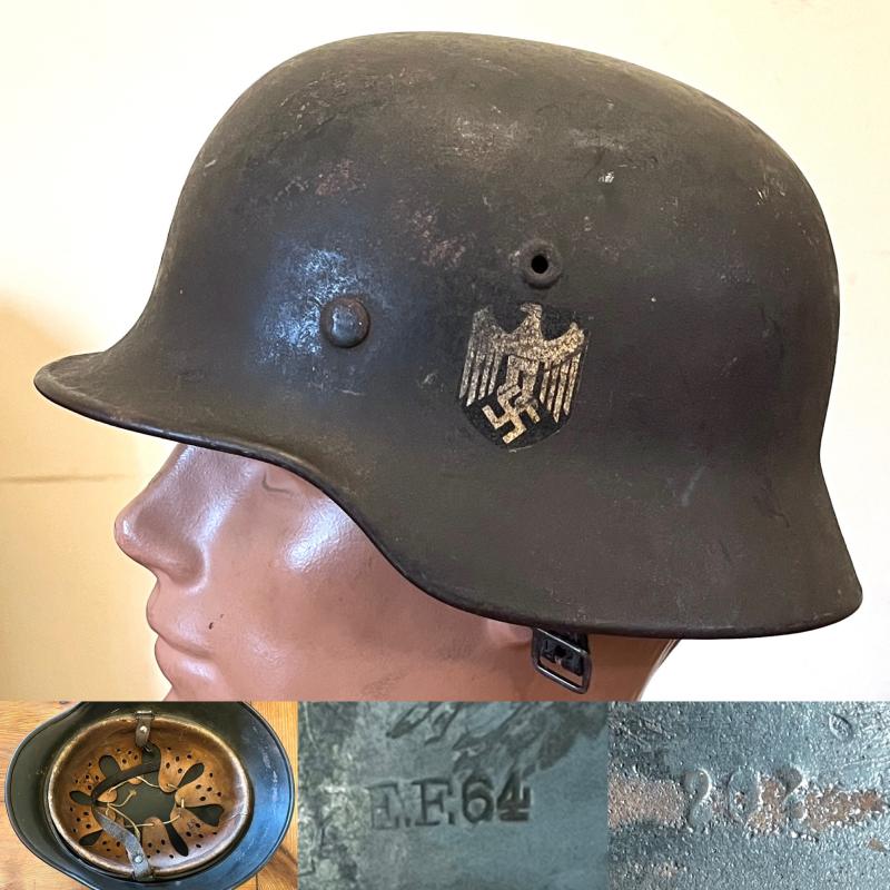 WW2 GERMAN M40 SD HEER (ARMY) HELMET - E.F.64