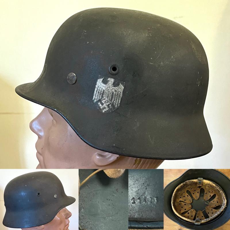 WW2 GERMAN M40 ARMY SD HELMET -EF 64 - DOME STAMP