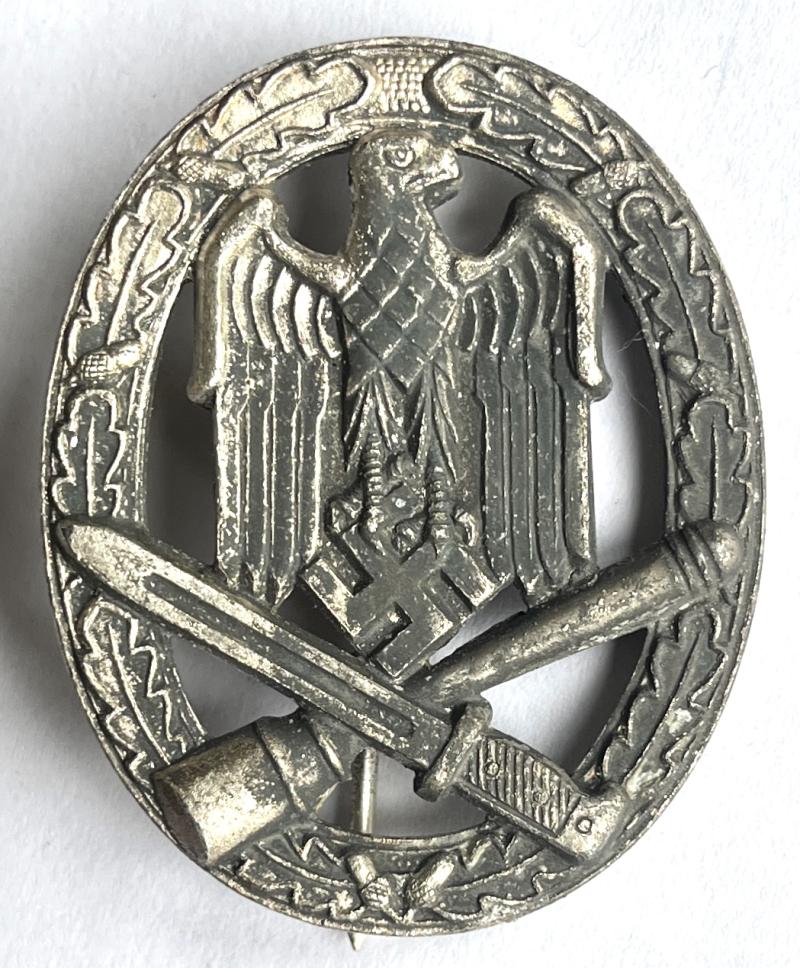 WW2 GERMAN GENERAL ASSAULT BADGE IN ZINC BY SCHAUERTE & HOHFELD - (RARE)