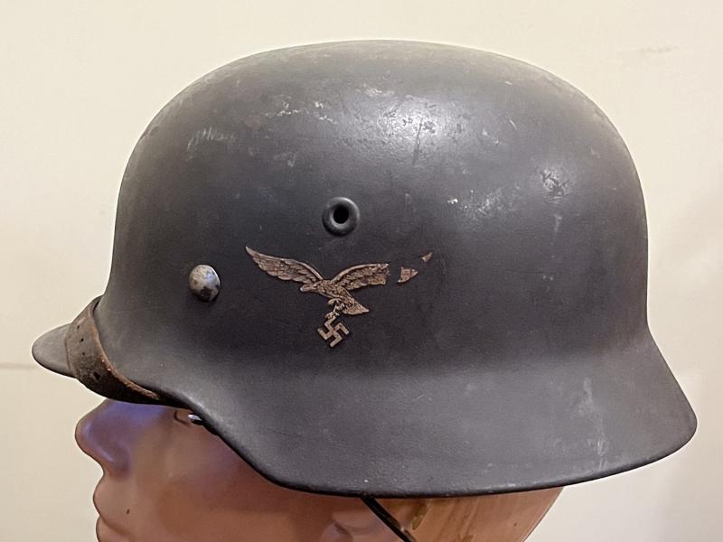 GERMAN WW2 LUFTWAFFE M40 SINGLE DECAL HELMET - Q64