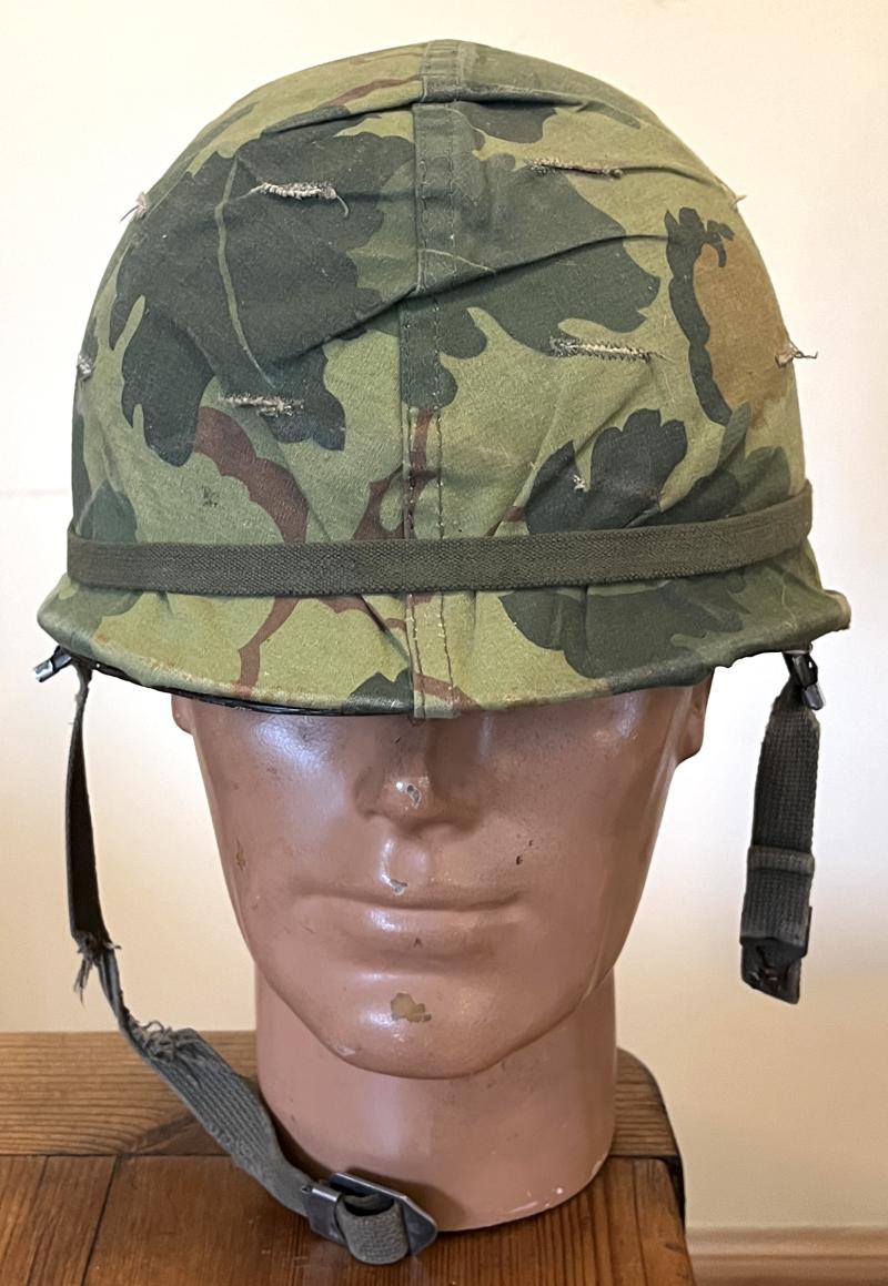 1968 DTD. US - M1 -  VIETNAM HELMET - DRILL SGT - DETAILED LINER
