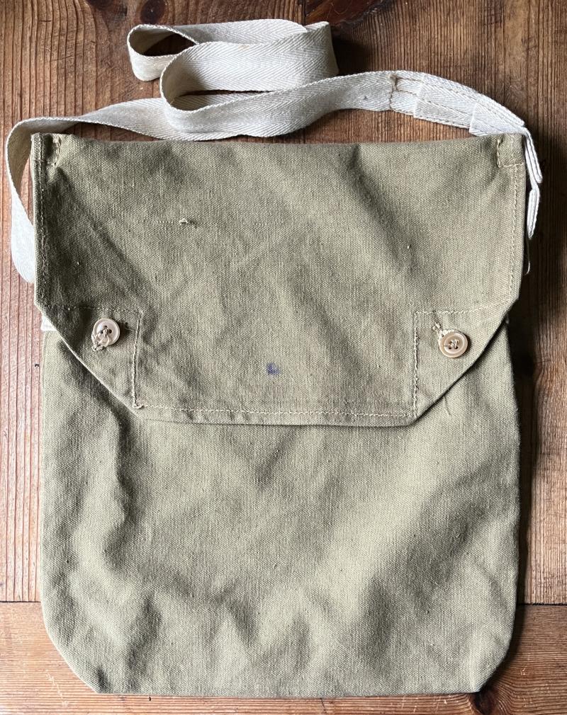 WW2 HOME GUARD GAS MASK BAG -1942 DATED - EDINBURGH - LATER THEATRE USE