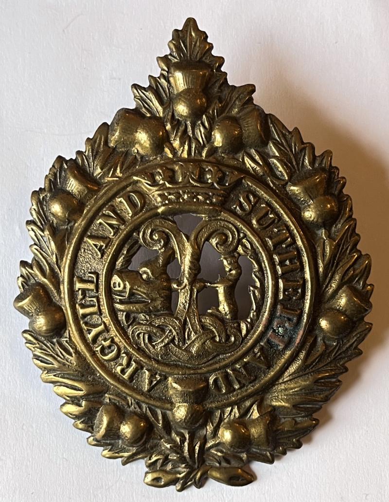 WW1 ARGYLL & SUTHERLAND HIGHLANDERS BRASS ECONOMY BADGE