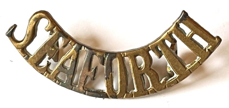WW1 -  SEAFORTH HIGHLANDERS BRASS SHOULDER TITLE