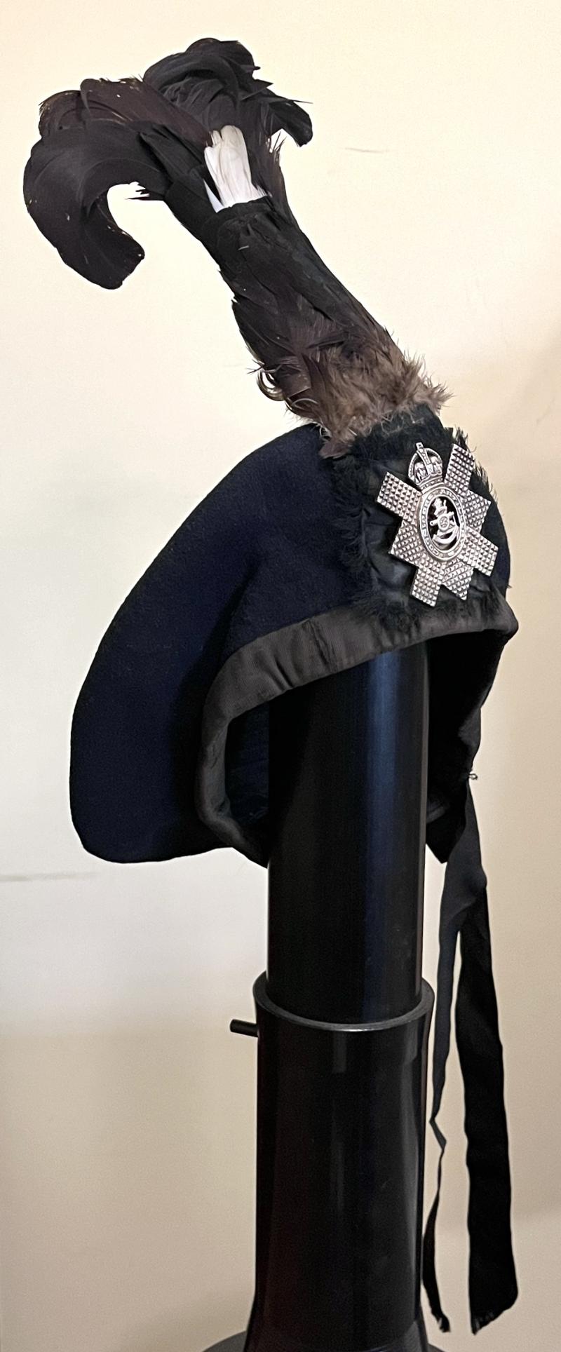 WW1 - COSSIPORE ARTILLERY - PIPERS BONNET C/W BADGE & COCK FEATHER - RARE - DUNDEE