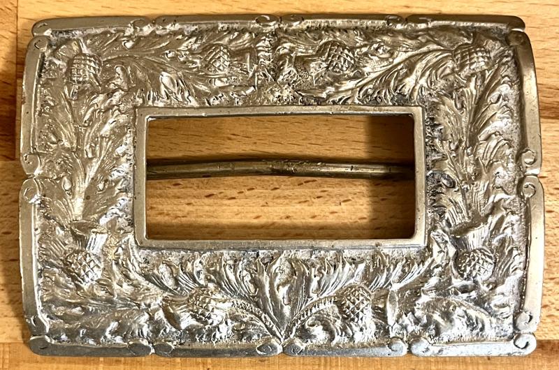 WW1 ARMY PIPERS NICKEL SILVER CROSS BELT  BUCKLE