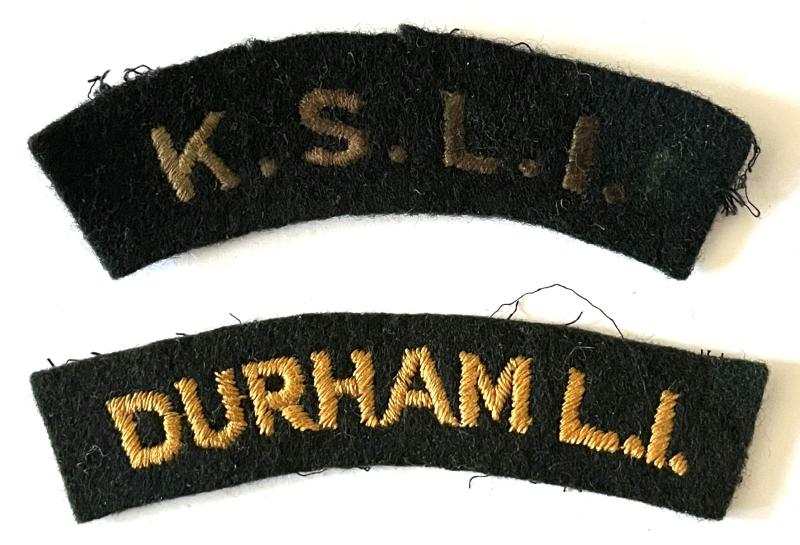 K.S.L.I. & DURHAM LIGHT INFANTRY SHOULDER PATCHES