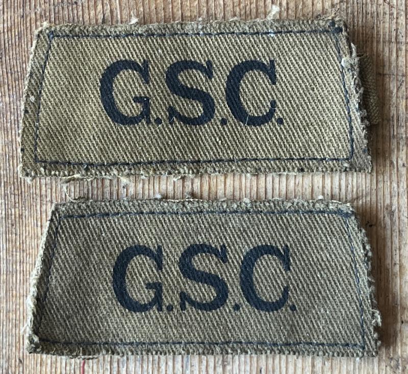 WW2 - GENERAL SERVICE CORPS - SHOULDER SLIDE PAIR