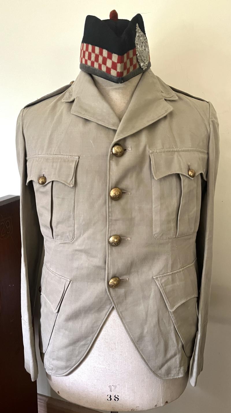 WW1 PATTERN - ARGYLL & SUTHERLAND HLDRS. -  OFFICERS SCOTTISH PATTERN TROPICAL K.D. TUNIC