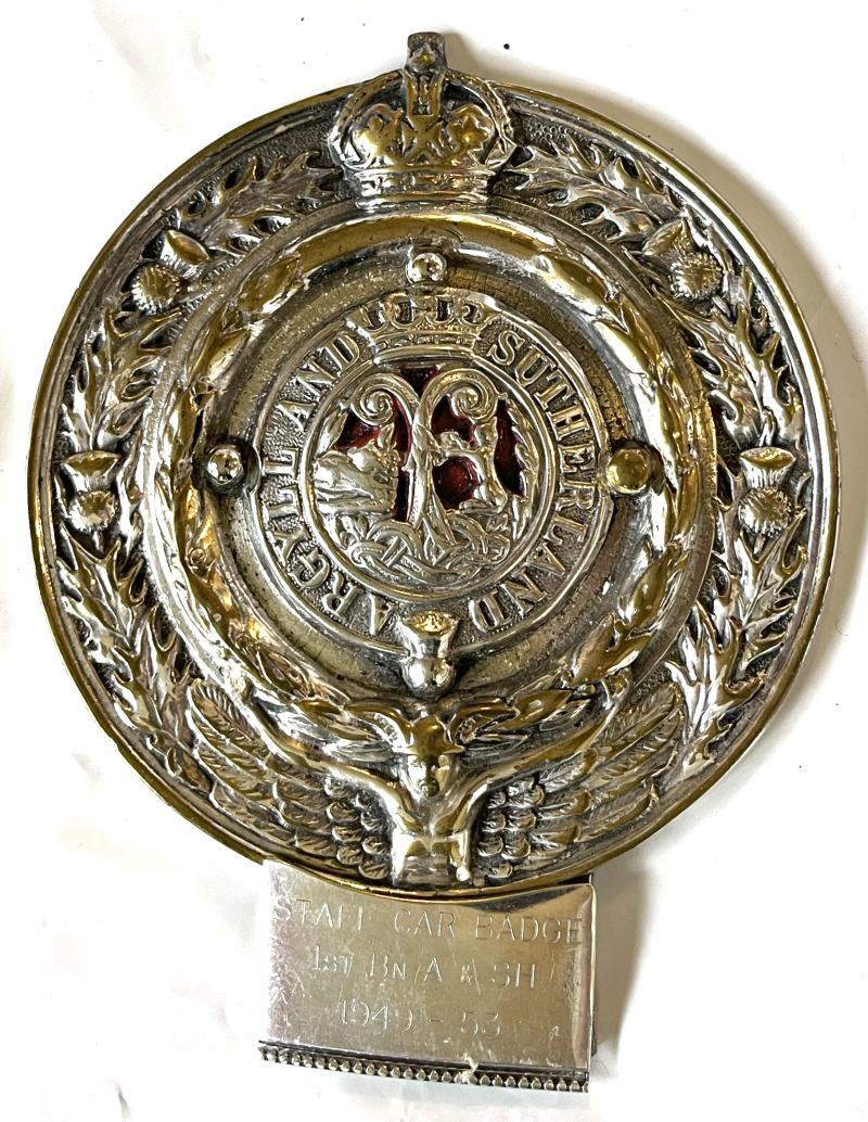 ARGYLL & SUTHERLAND HIGHLANDERS CAR BADGE/MASCOT