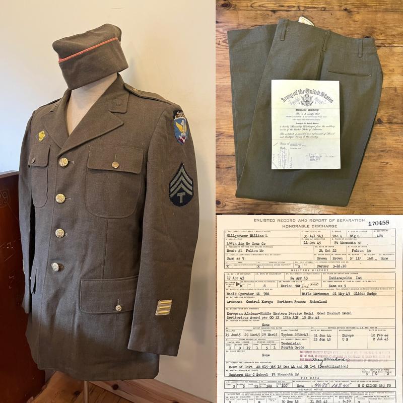WW2 -  AMERICAN AIRBORNE UNIFORM & DOCUMENT - ARDENNES - ATTRIBUTED