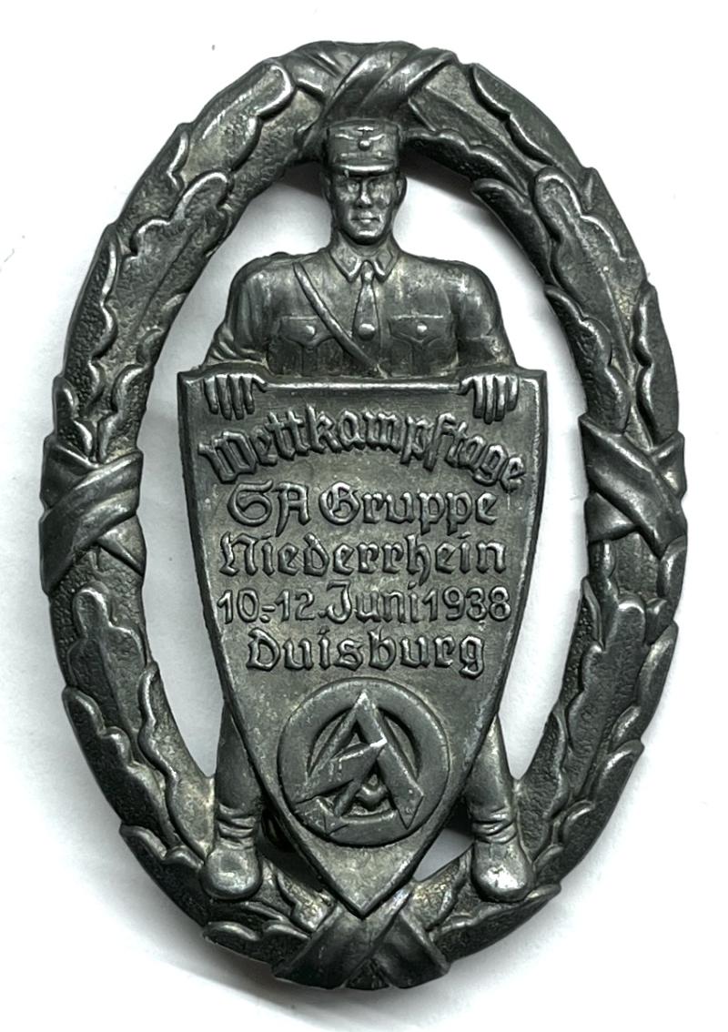 GERMAN SA 1938 DUISBURG DAY BADGE