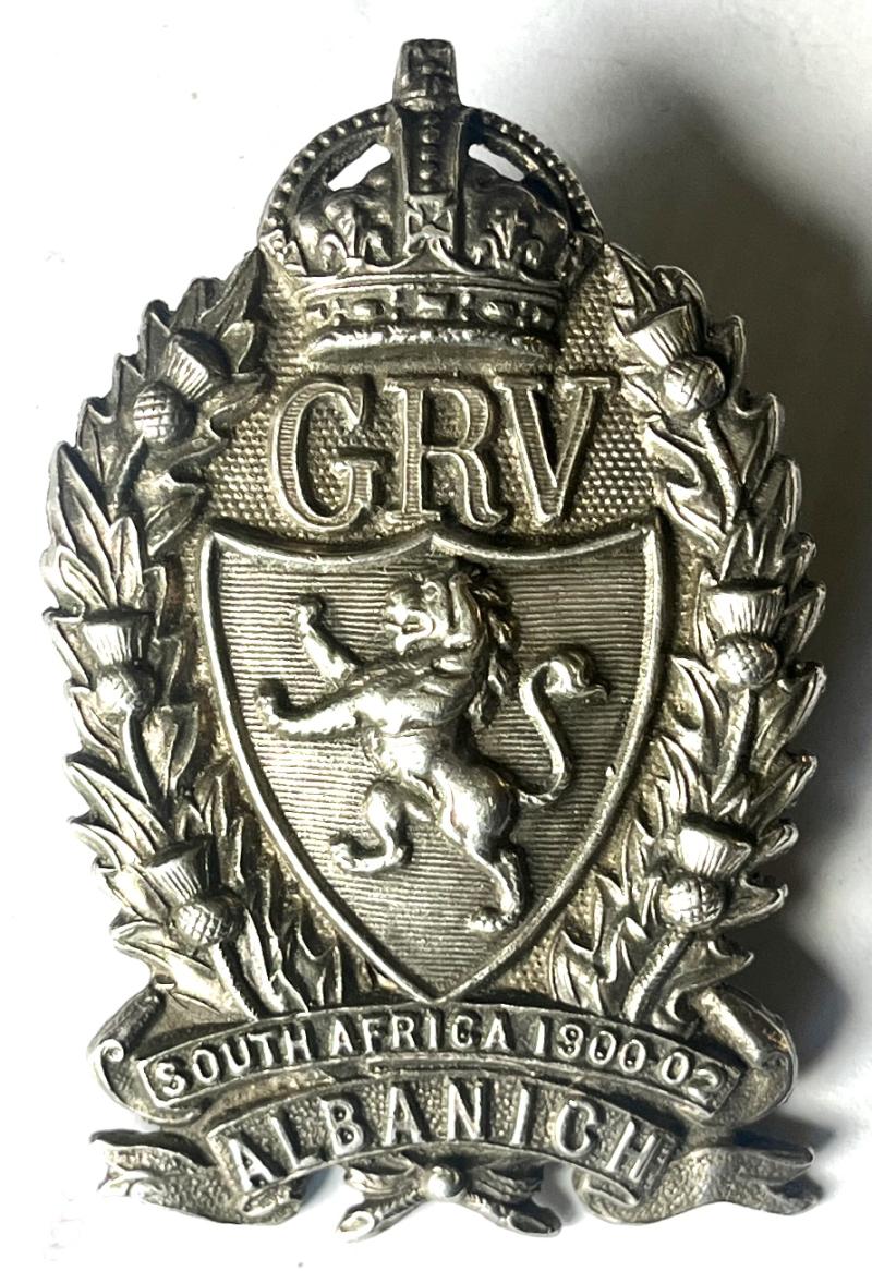WW1 - GALLOWAY RIFLES ( KOSB ) - SILVER CAP BADGE