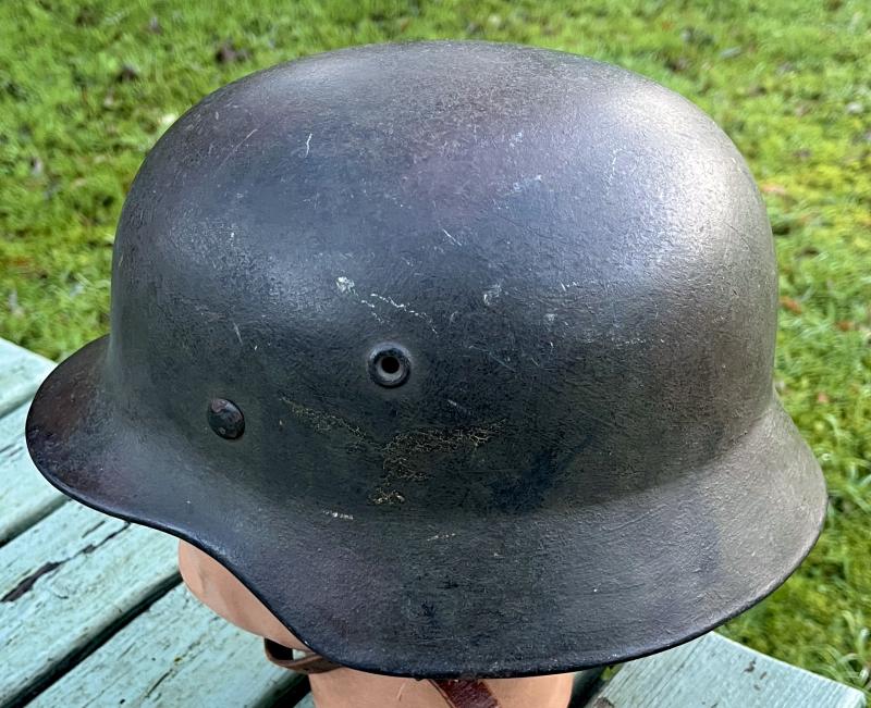 WW2 GERMAN LUFTWAFFE M40 HELMET CAMO HELMET - HUGE SIZE
