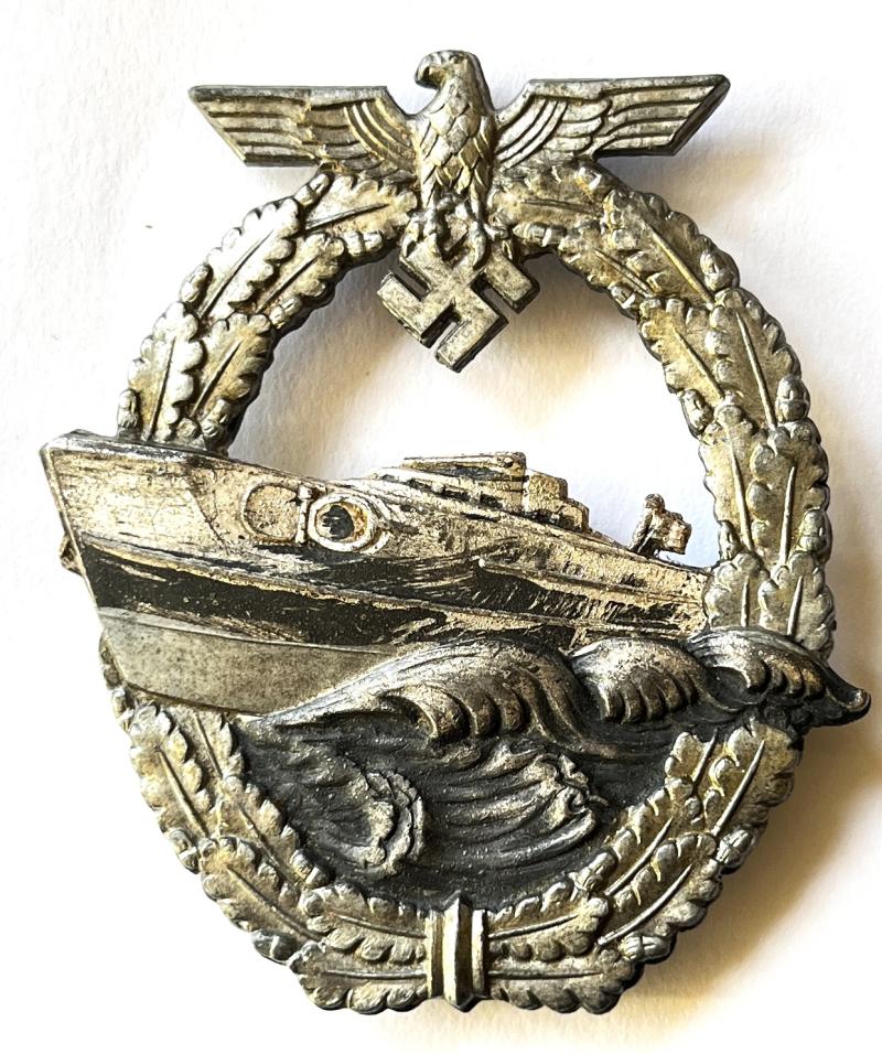GERMAN WW2 - 2ND PATTERN - E BOAT BADGE BY SCHWERIN - VET BRING BACK