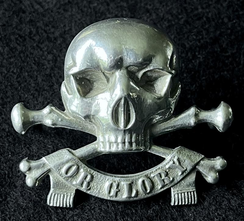 17TH / 21ST LANCERS - OFFICERS - SILVER H/M - CAP BADGE - GAUNT