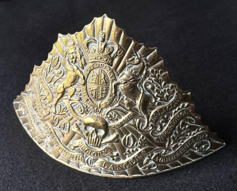 VICTORIAN  -17TH LANCERS CZAPKA - HELMET PLATE