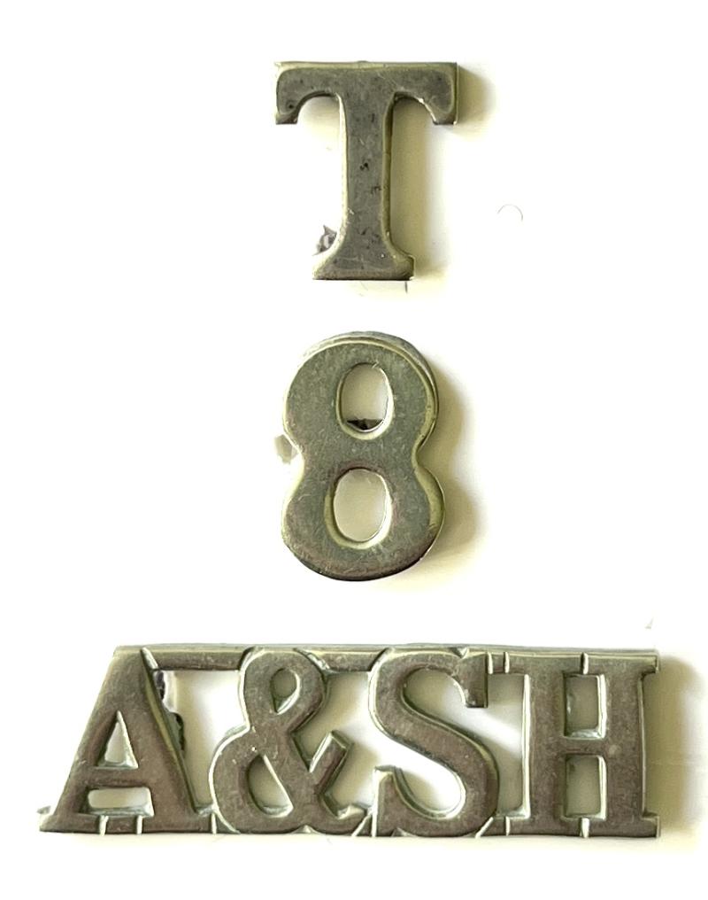 T. 8 - A & S.H. ARGYLL & SUTHERLAND HLDRS VOLS. W/M 3 PIECE SHOULDER TITLE