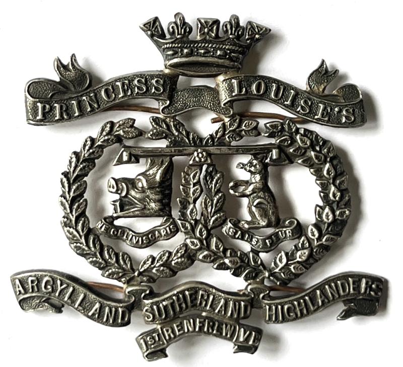 1ST RENFREW VOL. BTN. ( ARGYLL & SUTHERLAND HLDRS. ) SILVER BELT PLATE OR SIMILAR
