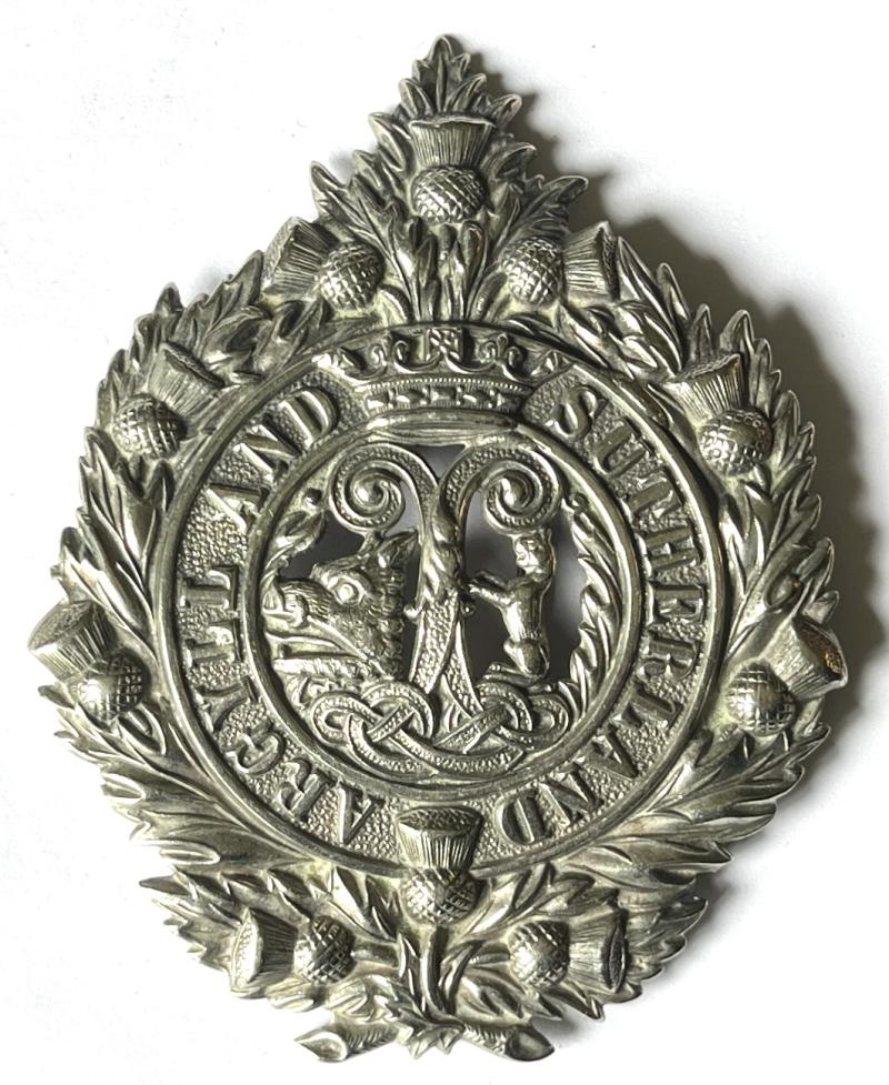 ARGYLL & SUTHERLAND HLDRS. - PIPERS CHROMED BELT BUCKLE CAP BADGE CONVERSION