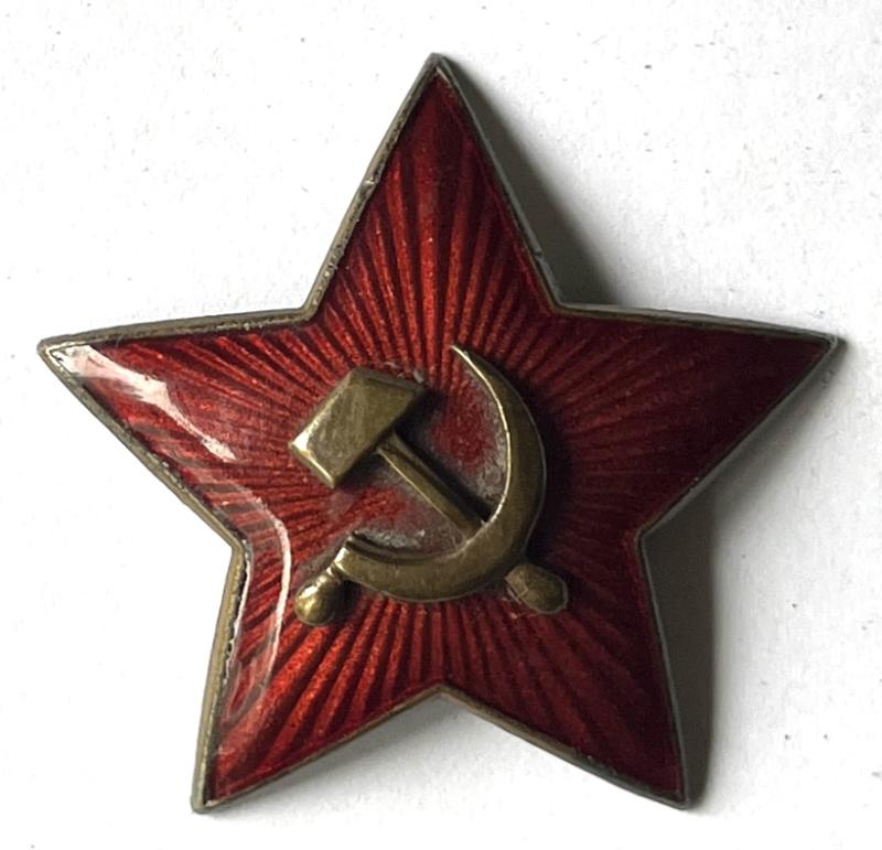 WW2 1935 PATTERN OFFICERS RED CAP STAR HAT BADGE