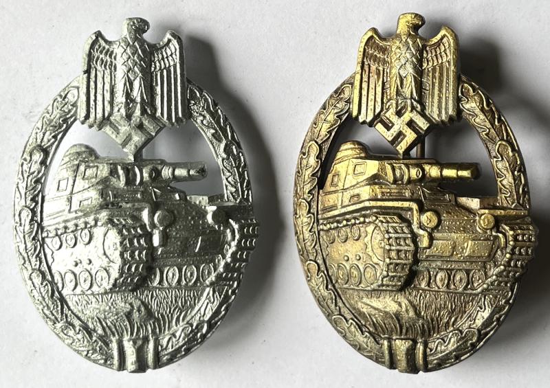 WW2 - GERMAN PANZER SILVER & BRONZE AWARDS - TWINS