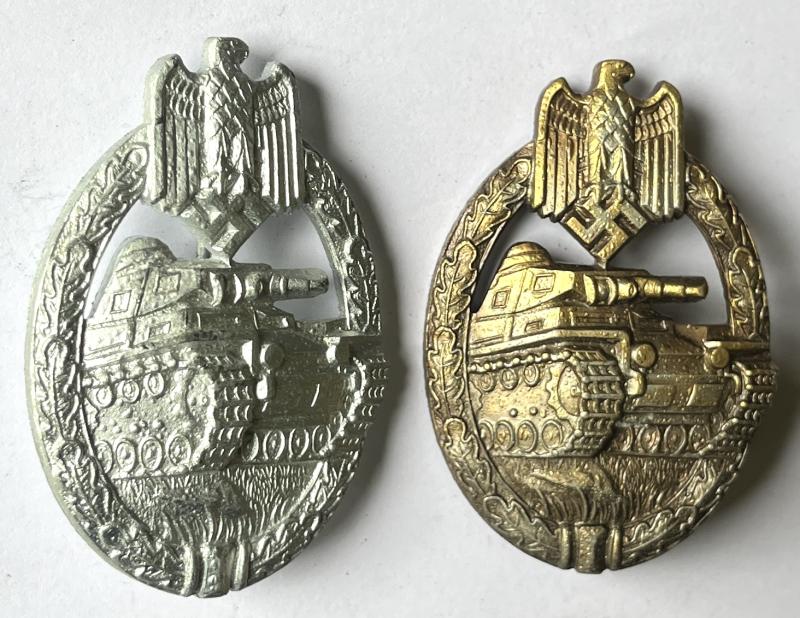 WW2 - GERMAN PANZER SILVER & BRONZE AWARDS - TWINS